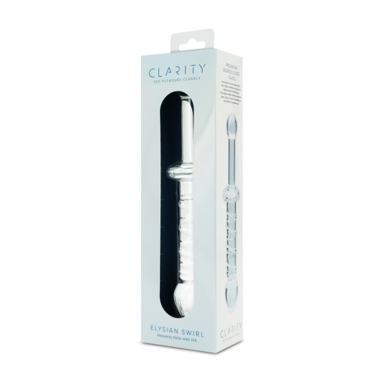 Clarity - Glass Dildo - Elysian Swirl Clarity - Glass Dildo - Elysian Swirl