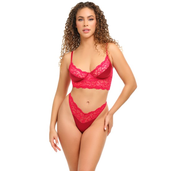Oh La La Cheri - Ivanna 2 Pc Set - S/M - Red