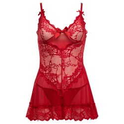 Oh La La Cheri - Valentine Babydoll Plus - 3X/4X - Red