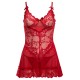 Oh La La Cheri - Valentine Babydoll Plus - 3X/4X - Red
