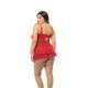 Oh La La Cheri - Valentine Babydoll Plus - 3X/4X - Red