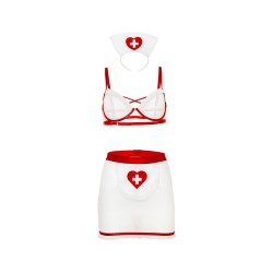Oh La La Cheri - Naughty Nurse Set Plus - 1X/2X - Red/White Oh La La Cheri - Naughty Nurse Set Plus - 1X/2X - Red/White