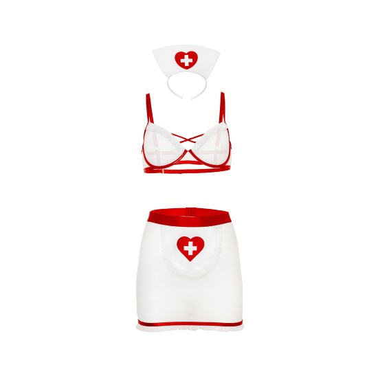 Oh La La Cheri - Naughty Nurse Set Plus - 1X/2X - Red/White Oh La La Cheri - Naughty Nurse Set Plus - 1X/2X - Red/White