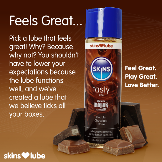 Skins Double Chocolate Water Based Lubricant 4.4 fl oz (130ml) Skins Double Chocolate Water Based Lubricant 4.4 fl oz (130ml)